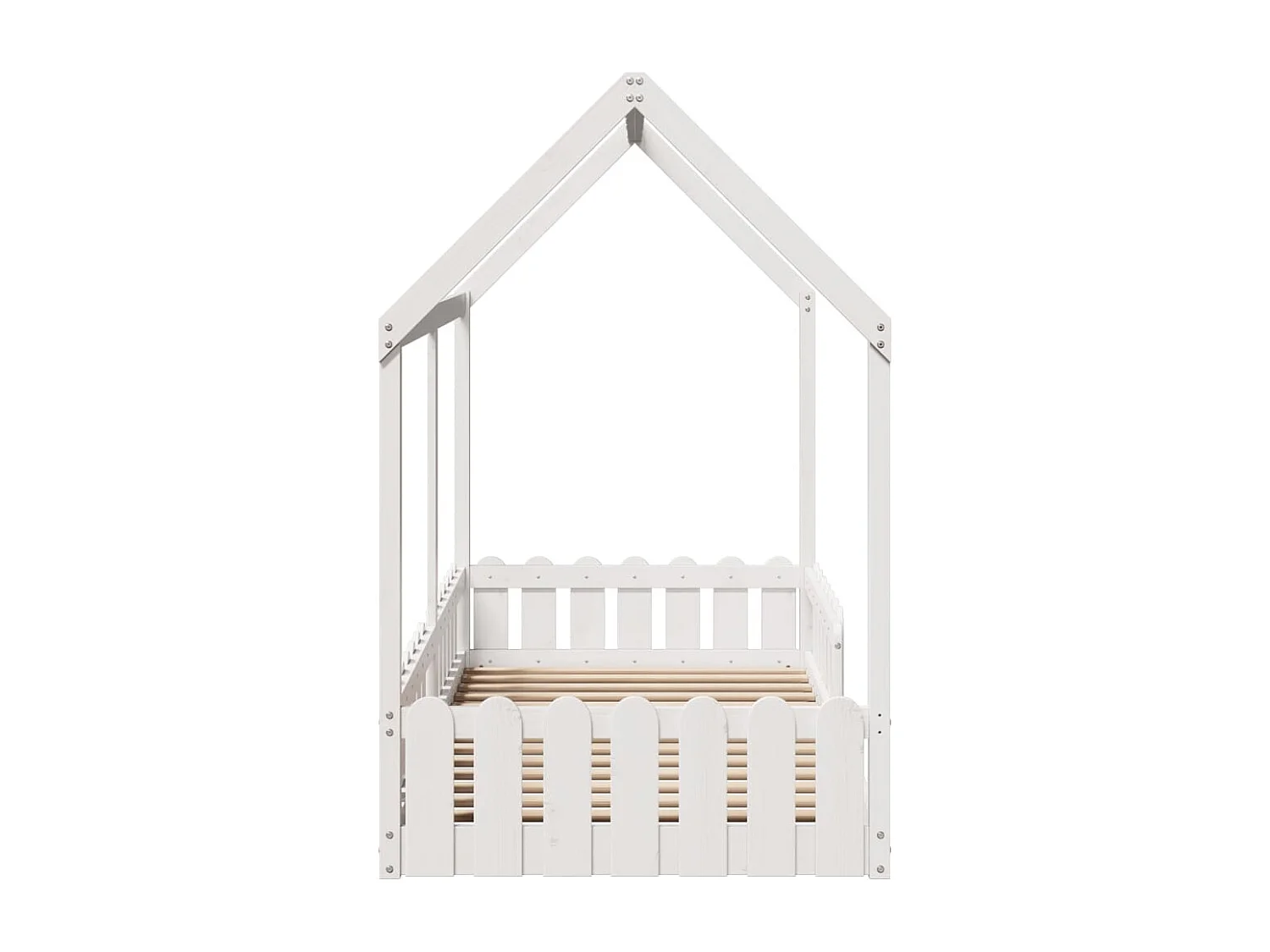 Cadre de lit d'enfants forme de maison 90x190cm bois massif pin