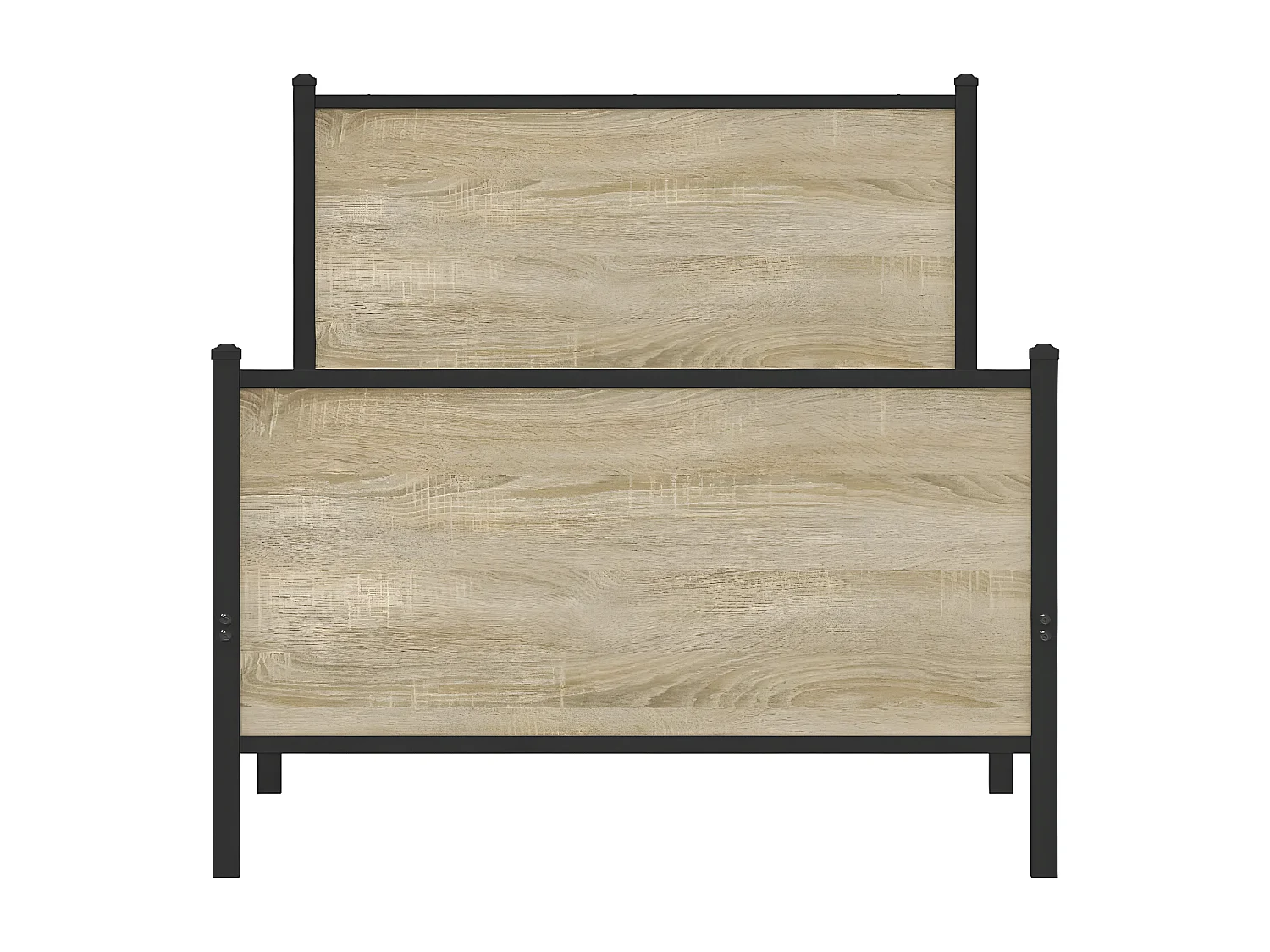 Cama con cabecero y pie de cama metal roble Sonoma 80x200 cm
