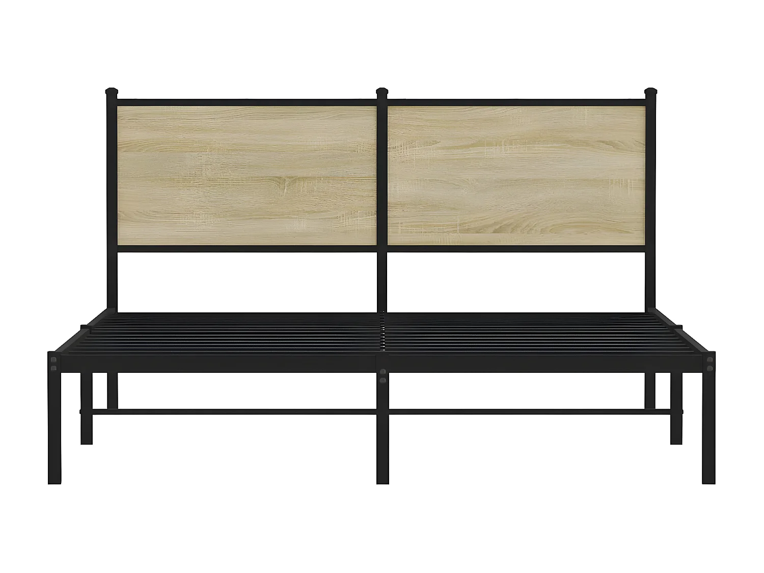 Estrutura de cama com cabeceira 140x190cm metal carvalho sonoma