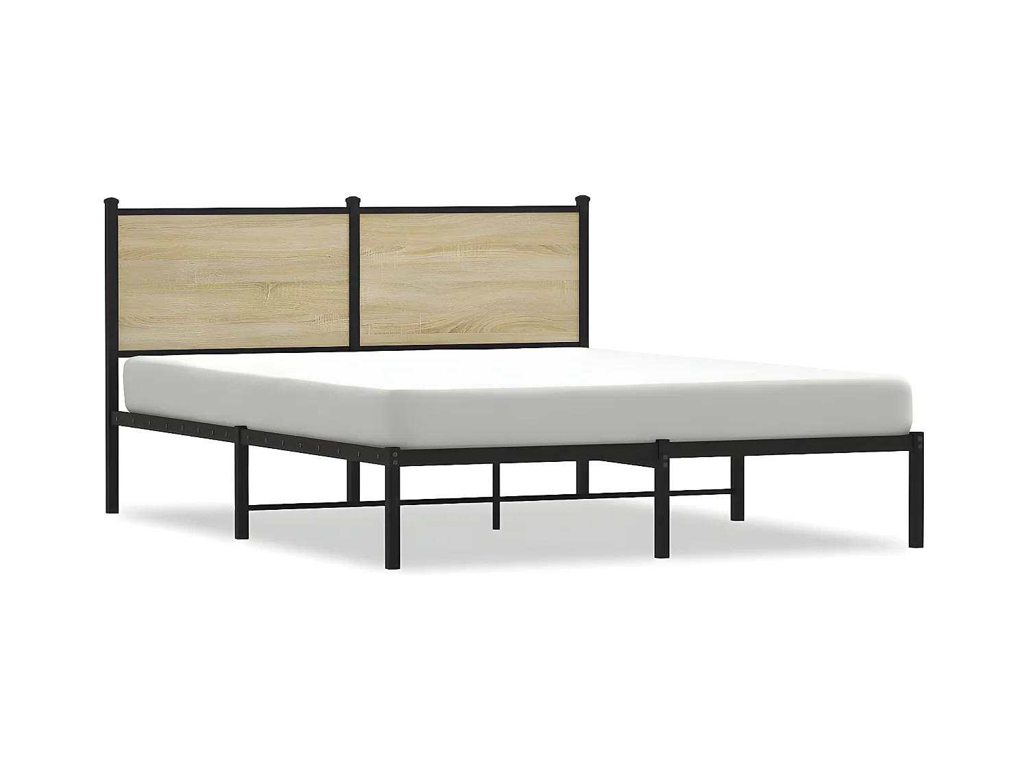 Cadre de lit en métal avec tête de lit chêne sonoma 140x190 cm