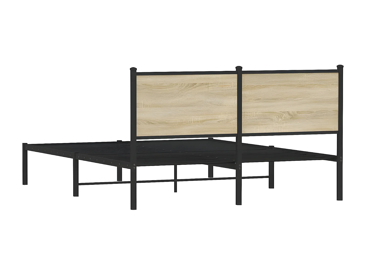 Cadre de lit en métal avec tête de lit chêne sonoma 140x190 cm