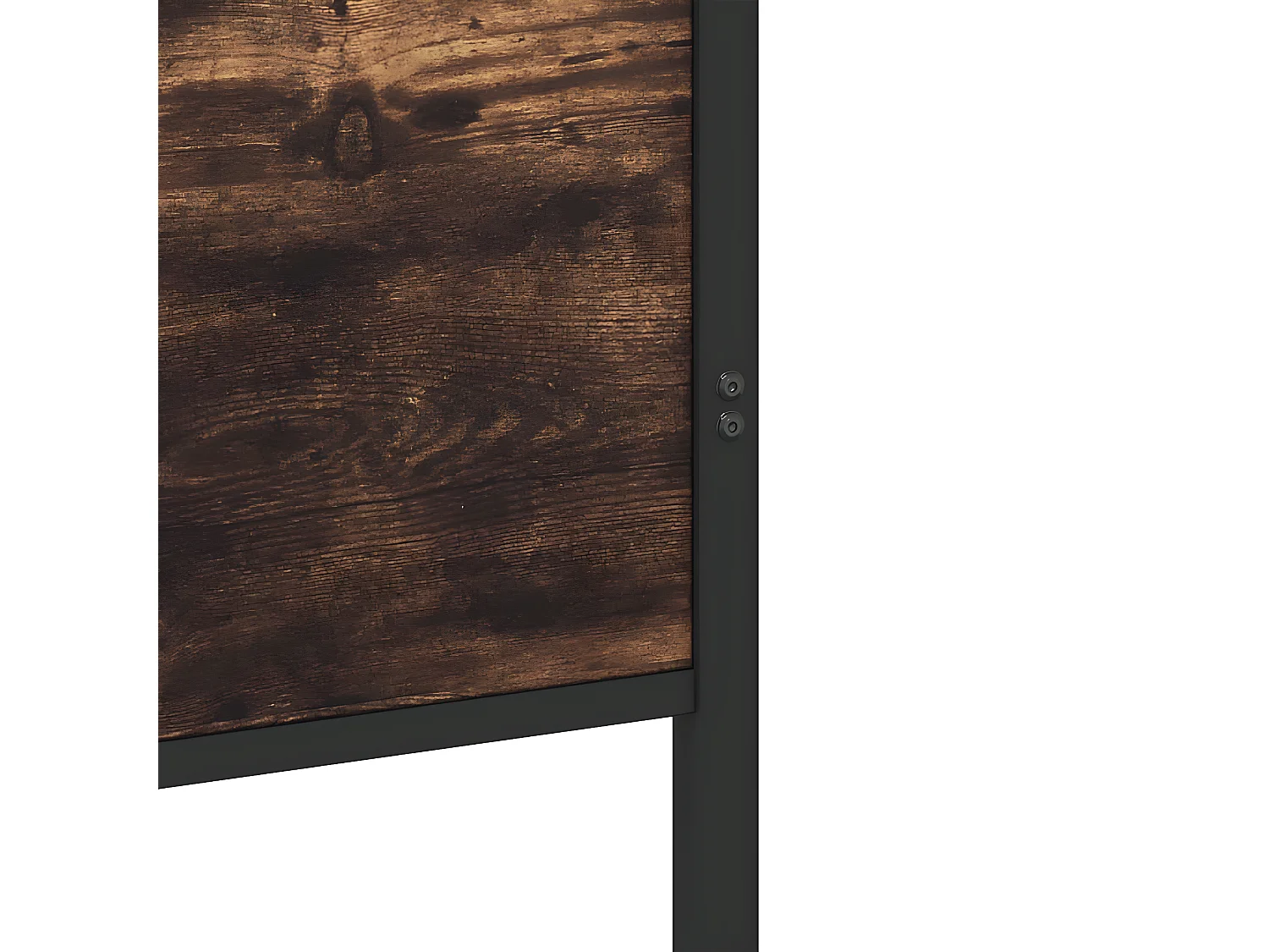 Cama con cabecero y pie de cama metal roble ahumado 90x200 cm