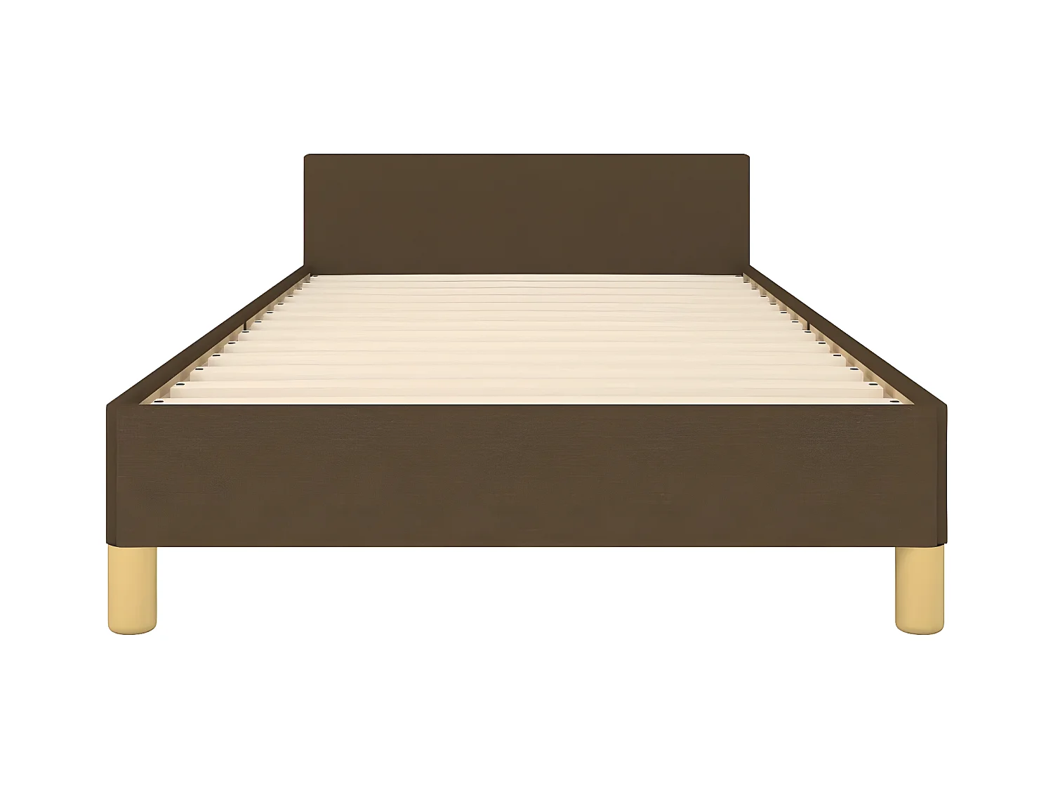 Cadre de lit avec tête de lit Marron foncé 90x200 cm Tissu