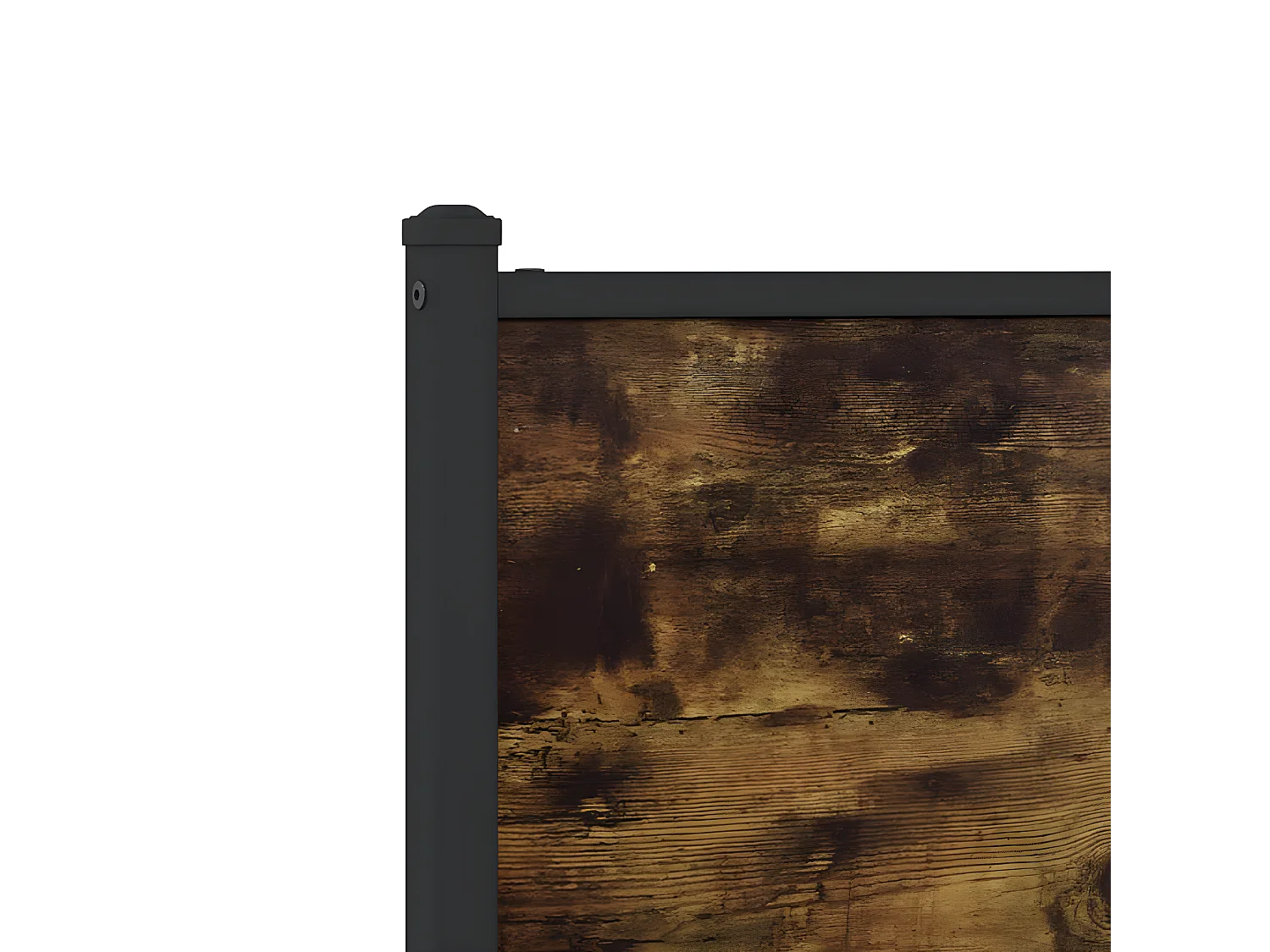 Cadre de lit métal avec tête de lit chêne fumé 100x190 cm