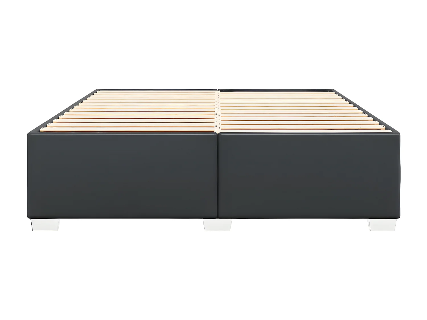 Estrutura de cama 200x200 cm couro artificial preto