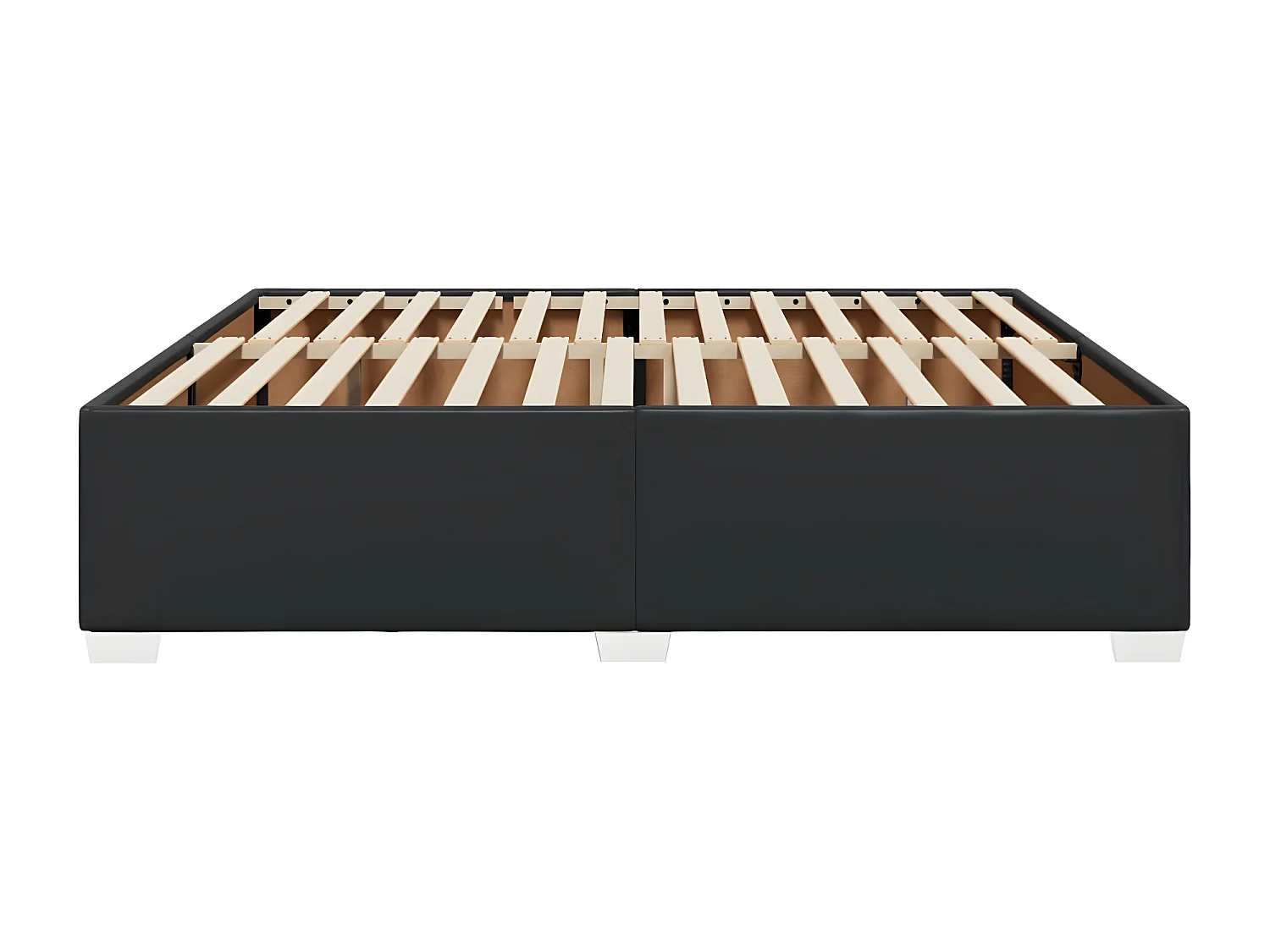 Estrutura de cama 200x200 cm couro artificial preto