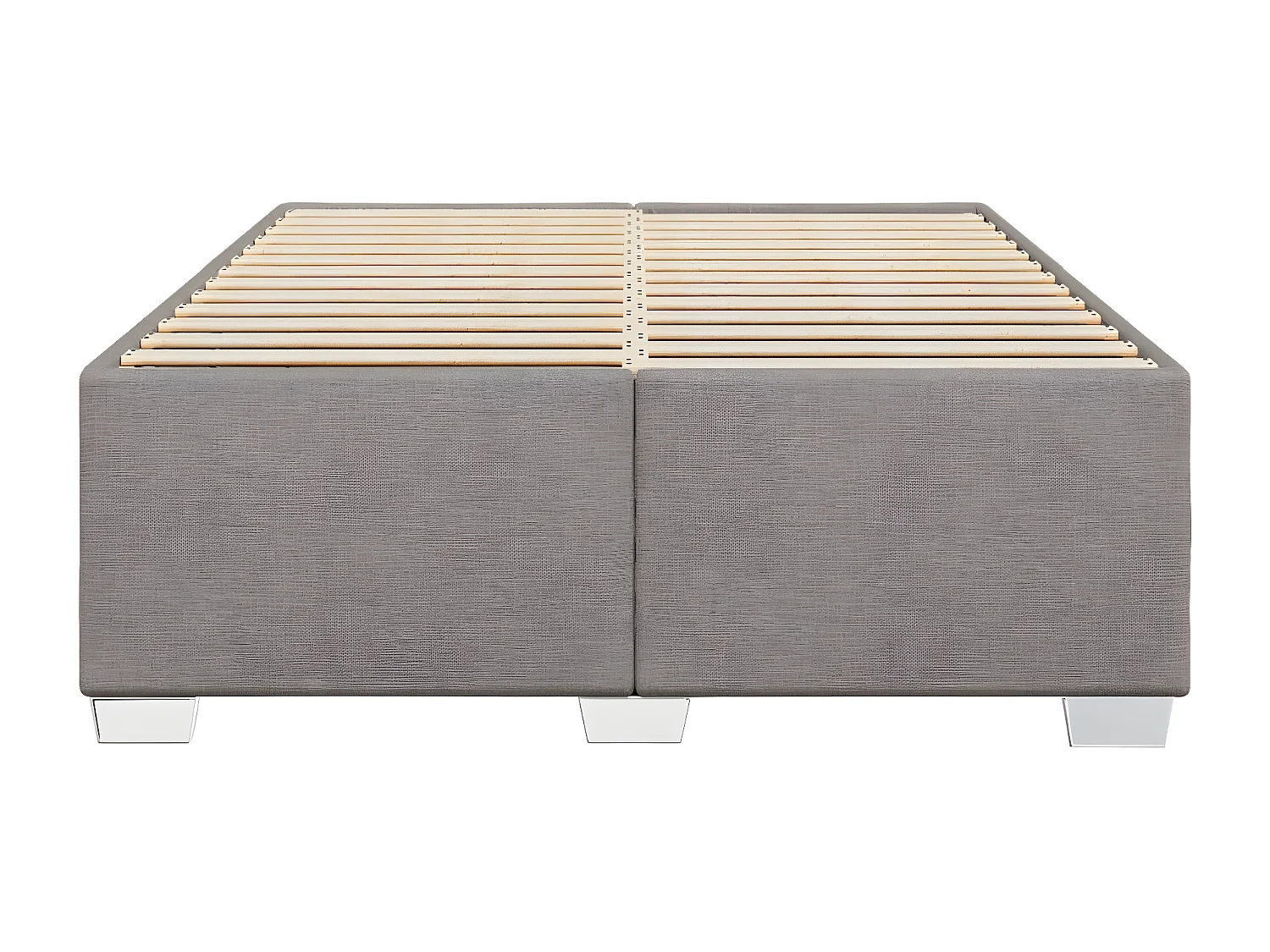 Estrutura de cama 140x190 cm tecido cinza-acastanhado