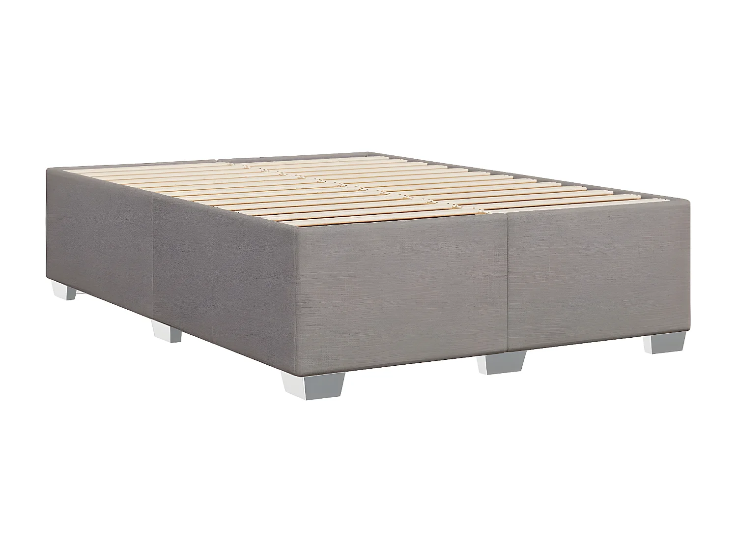 Estrutura de cama 140x190 cm tecido cinza-acastanhado