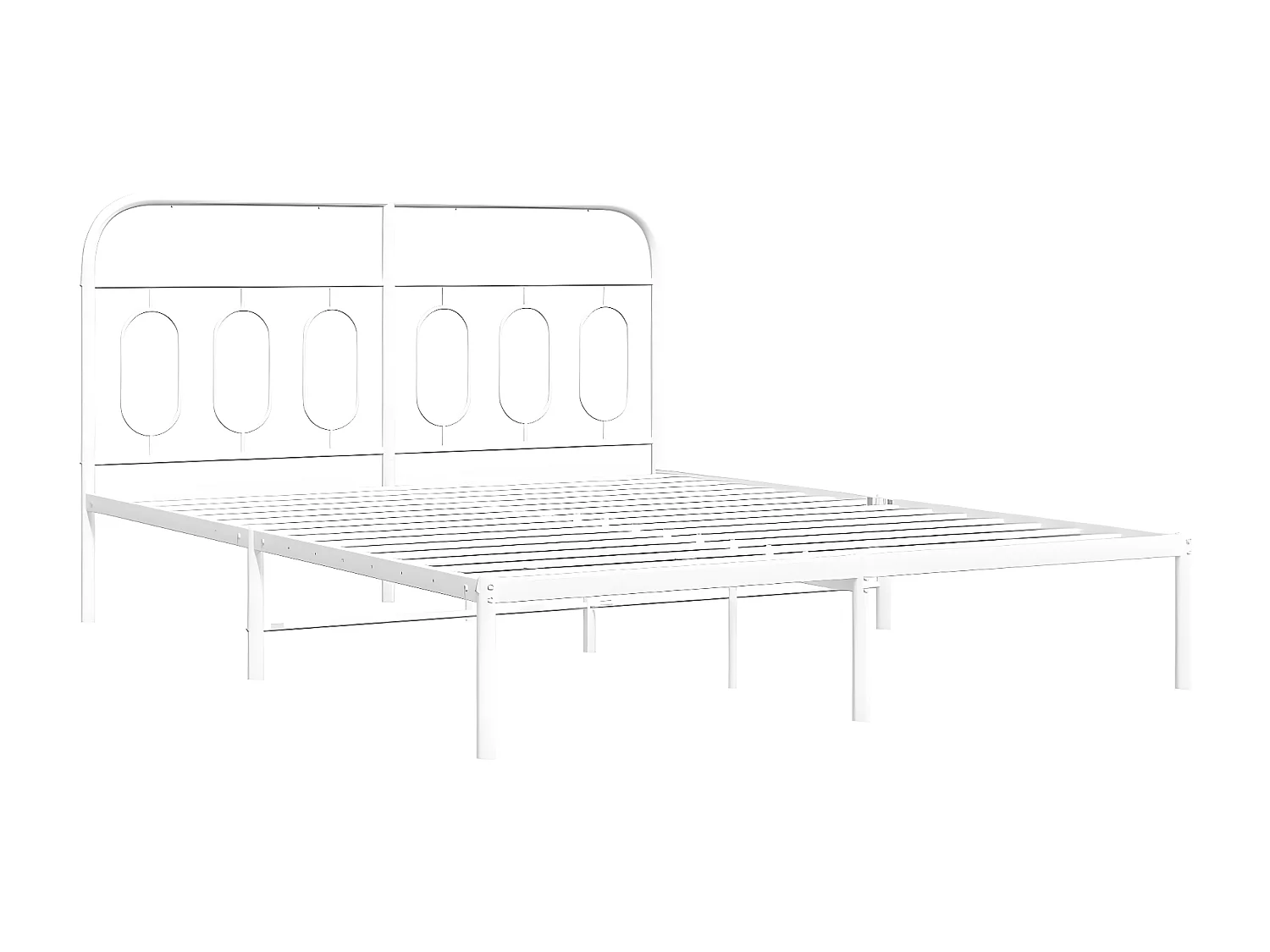 Estructura de cama de metal con cabecero blanca 150x200 cm