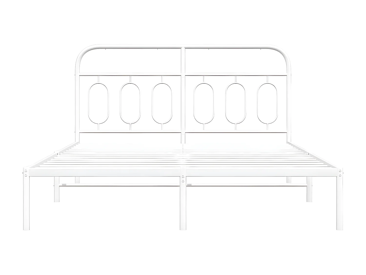 Estructura de cama de metal con cabecero blanca 150x200 cm