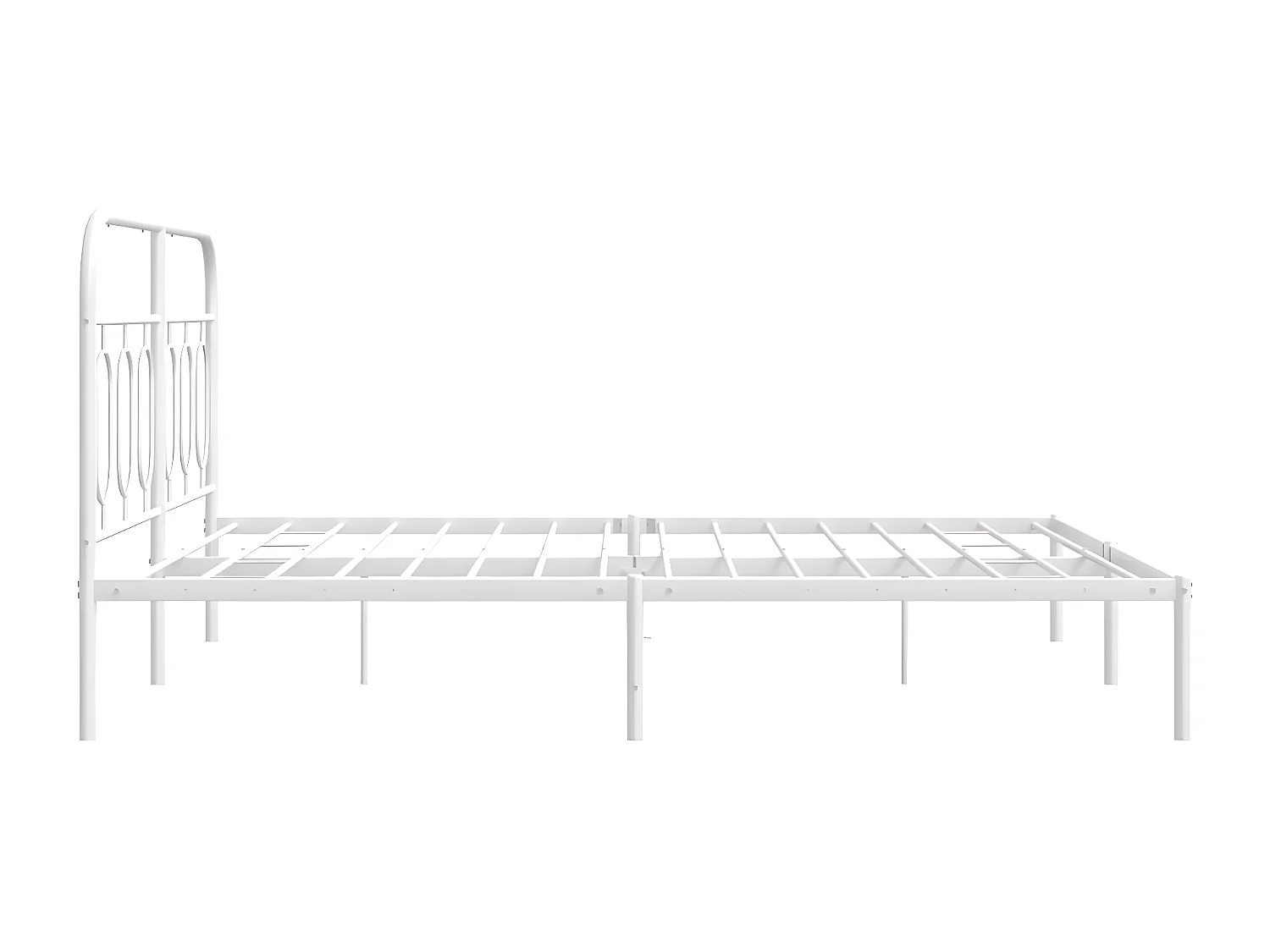 Estructura de cama de metal con cabecero blanca 150x200 cm