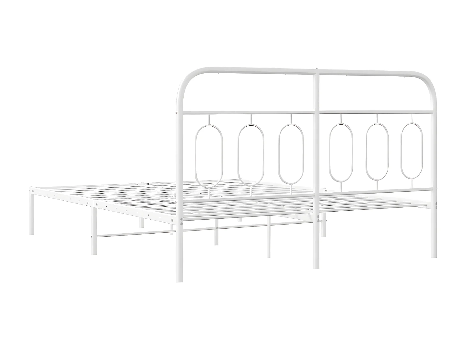 Estructura de cama de metal con cabecero blanca 150x200 cm