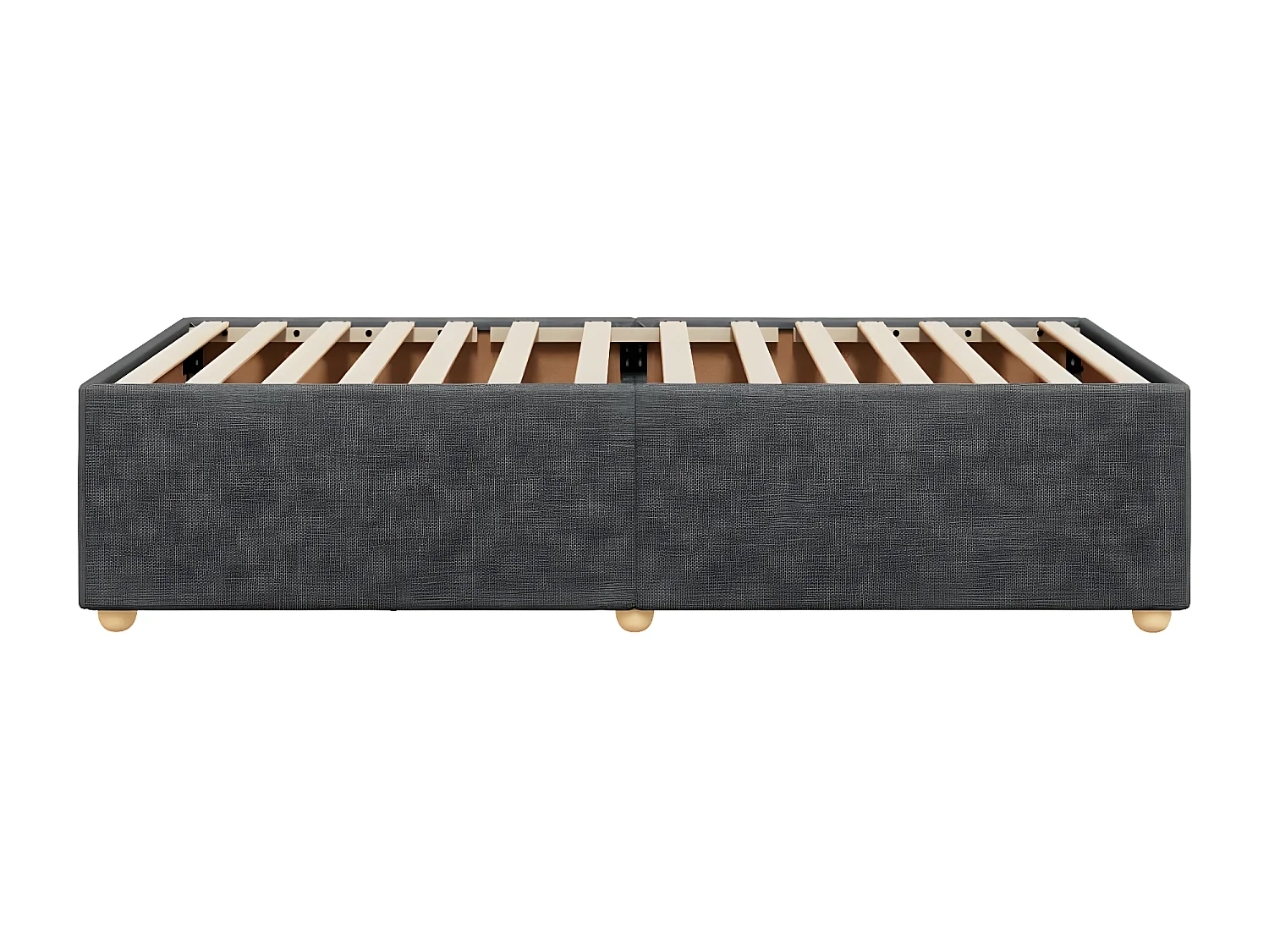 Cadre de lit Gris foncé 90x190 cm Tissu