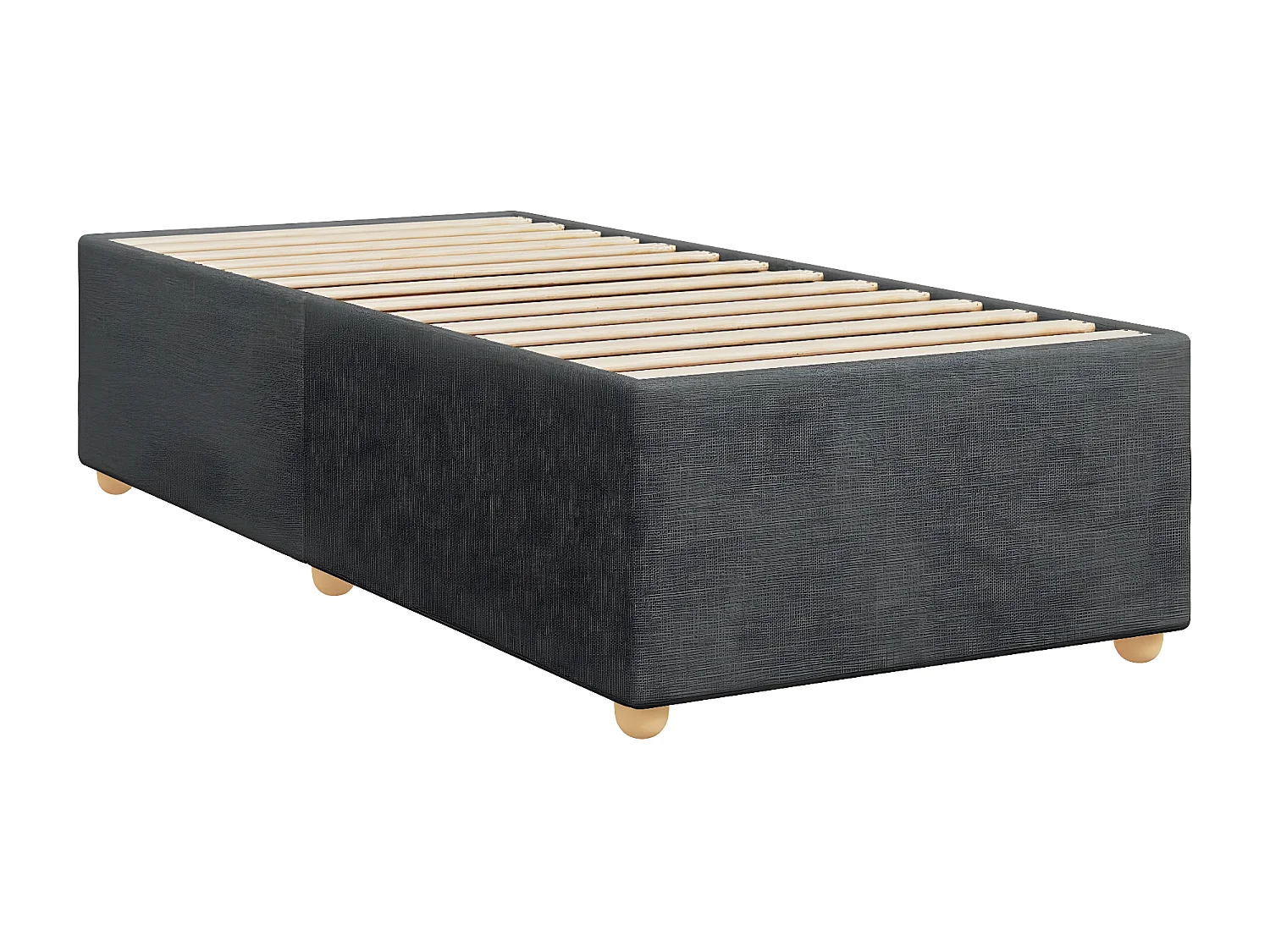 Estructura de cama de tela gris oscuro 90x190 cm