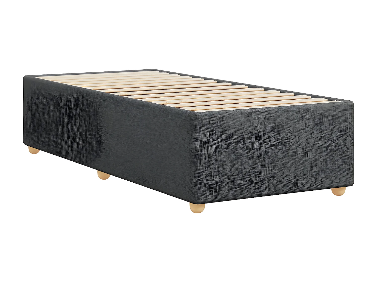 Estructura de cama de tela gris oscuro 90x190 cm