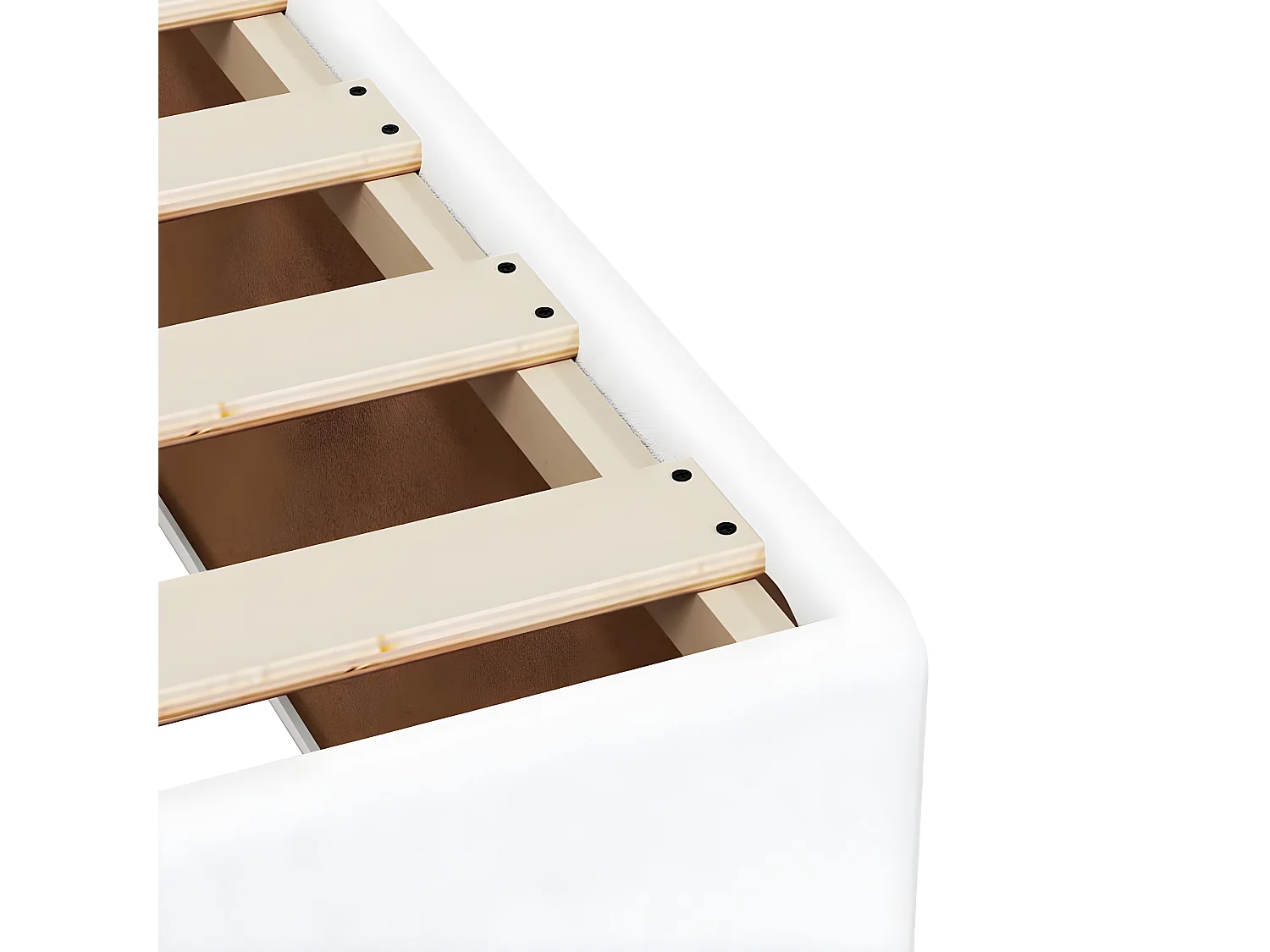 Estrutura de cama 80x200 cm couro artificial branco