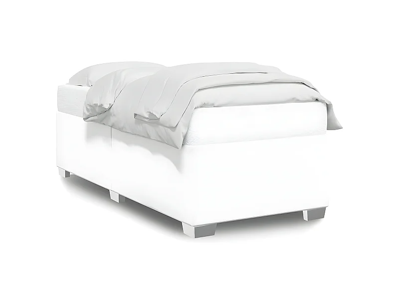 Estrutura de cama 80x200 cm couro artificial branco