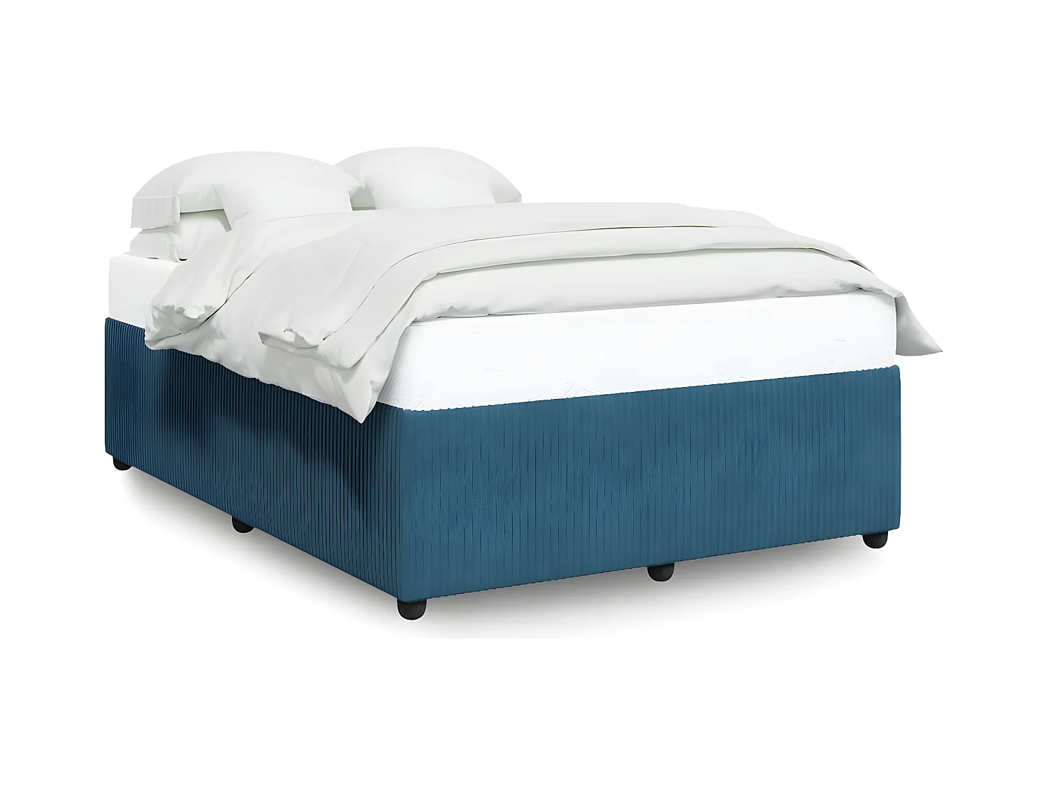 Estructura de cama de terciopelo azul 140x190 cm