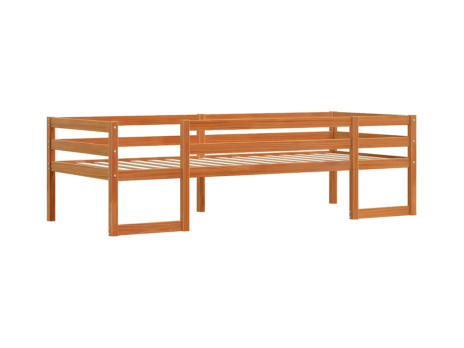 Cadre de lit d'enfant marron cire 75x190 cm bois de pin massif
