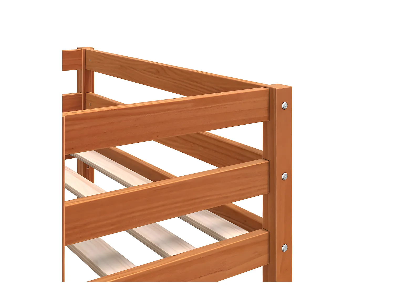 Cadre de lit d'enfant marron cire 75x190 cm bois de pin massif