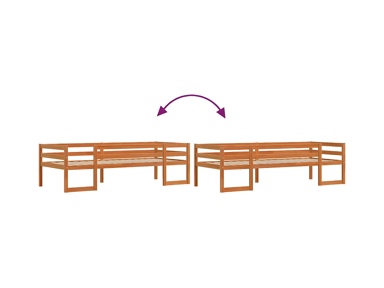 Cadre de lit d'enfant marron cire 75x190 cm bois de pin massif