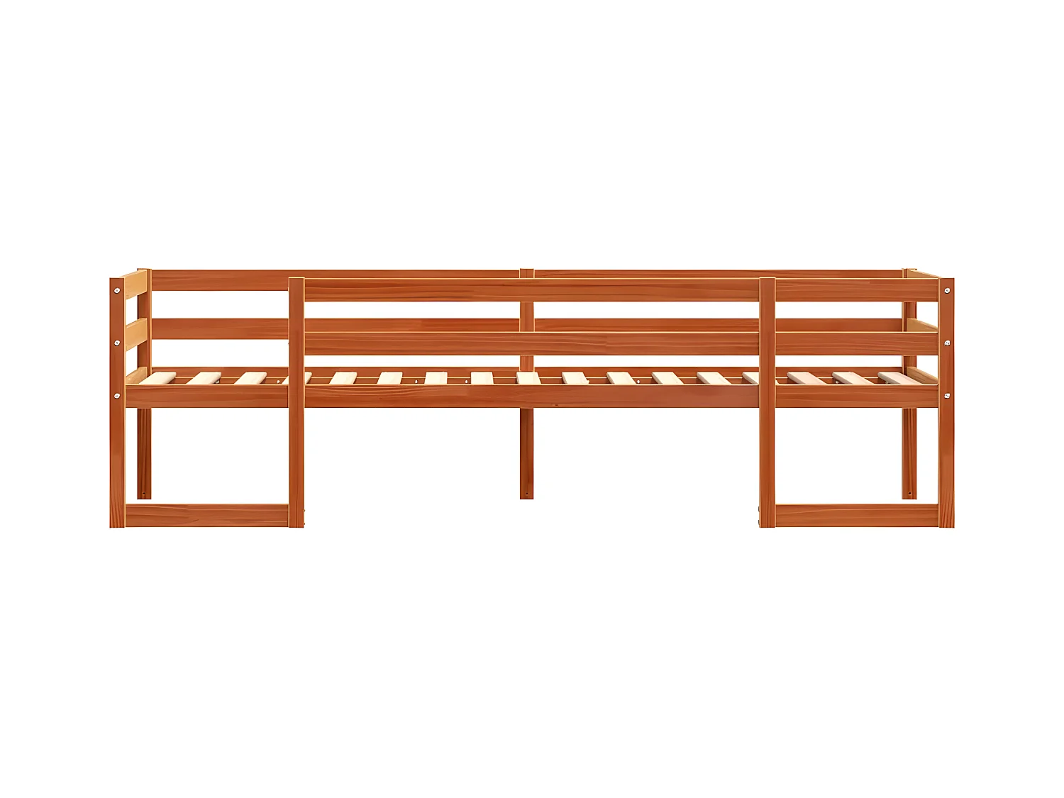 Cadre de lit d'enfant marron cire 75x190 cm bois de pin massif
