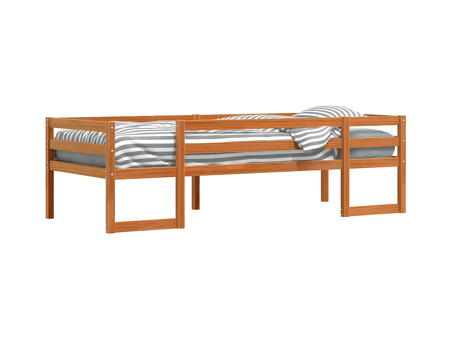 Cadre de lit d'enfant marron cire 75x190 cm bois de pin massif