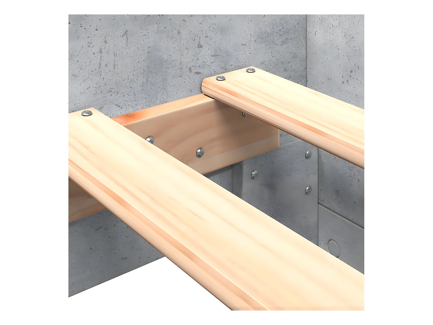 Estructura de cama madera de ingeniería gris hormigón 75x190 cm