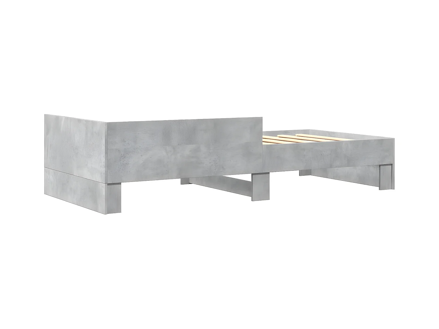 Estructura de cama madera de ingeniería gris hormigón 75x190 cm