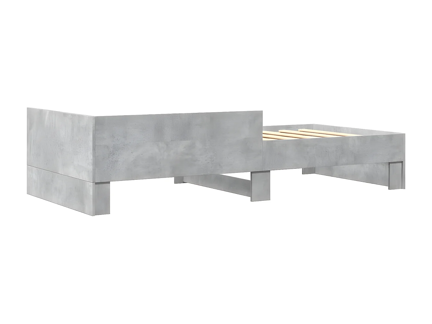 Estrutura de cama 75x190 cm derivados de madeira cinza cimento