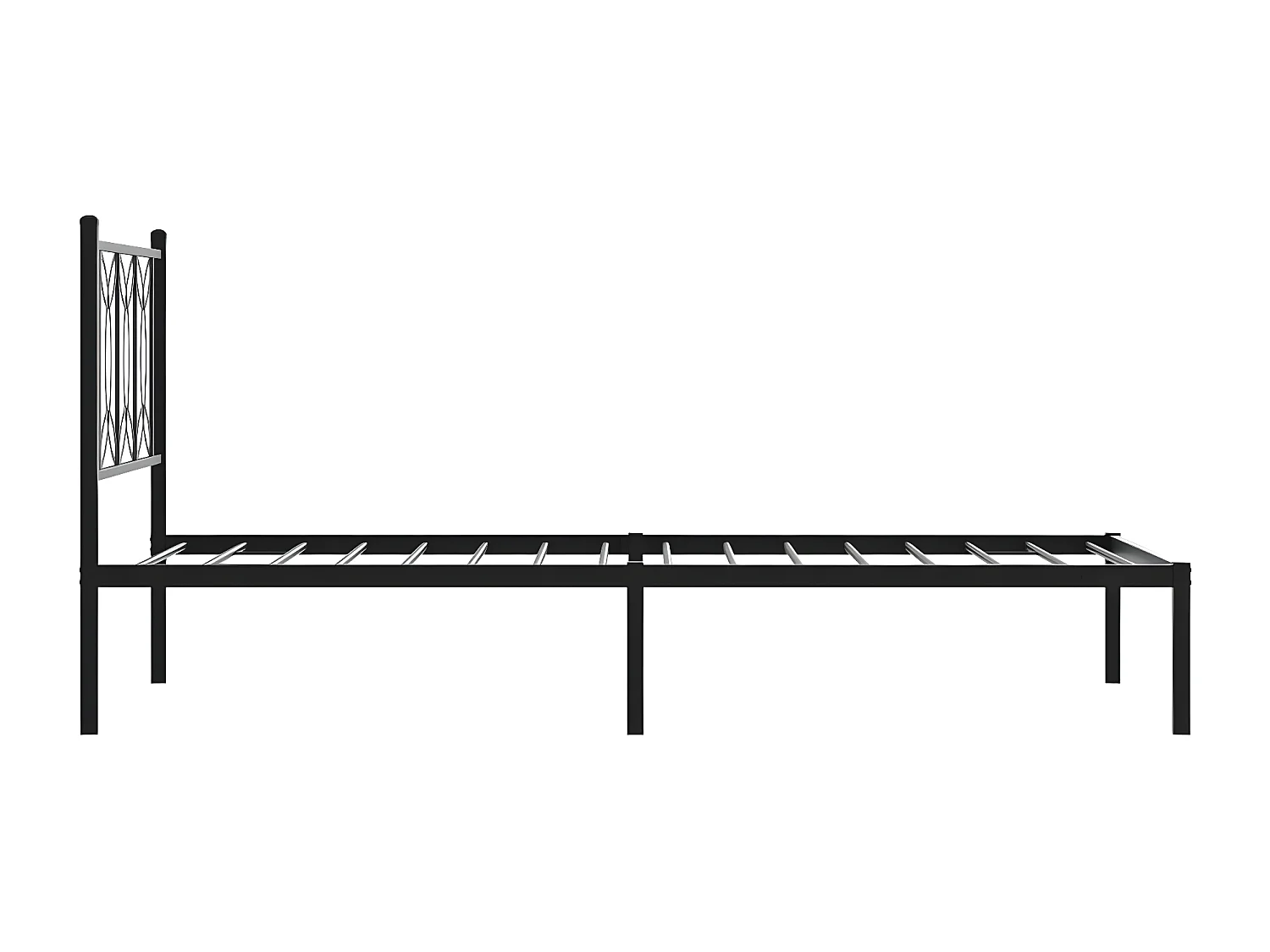 Estrutura de cama com cabeceira 80x200 cm metal preto