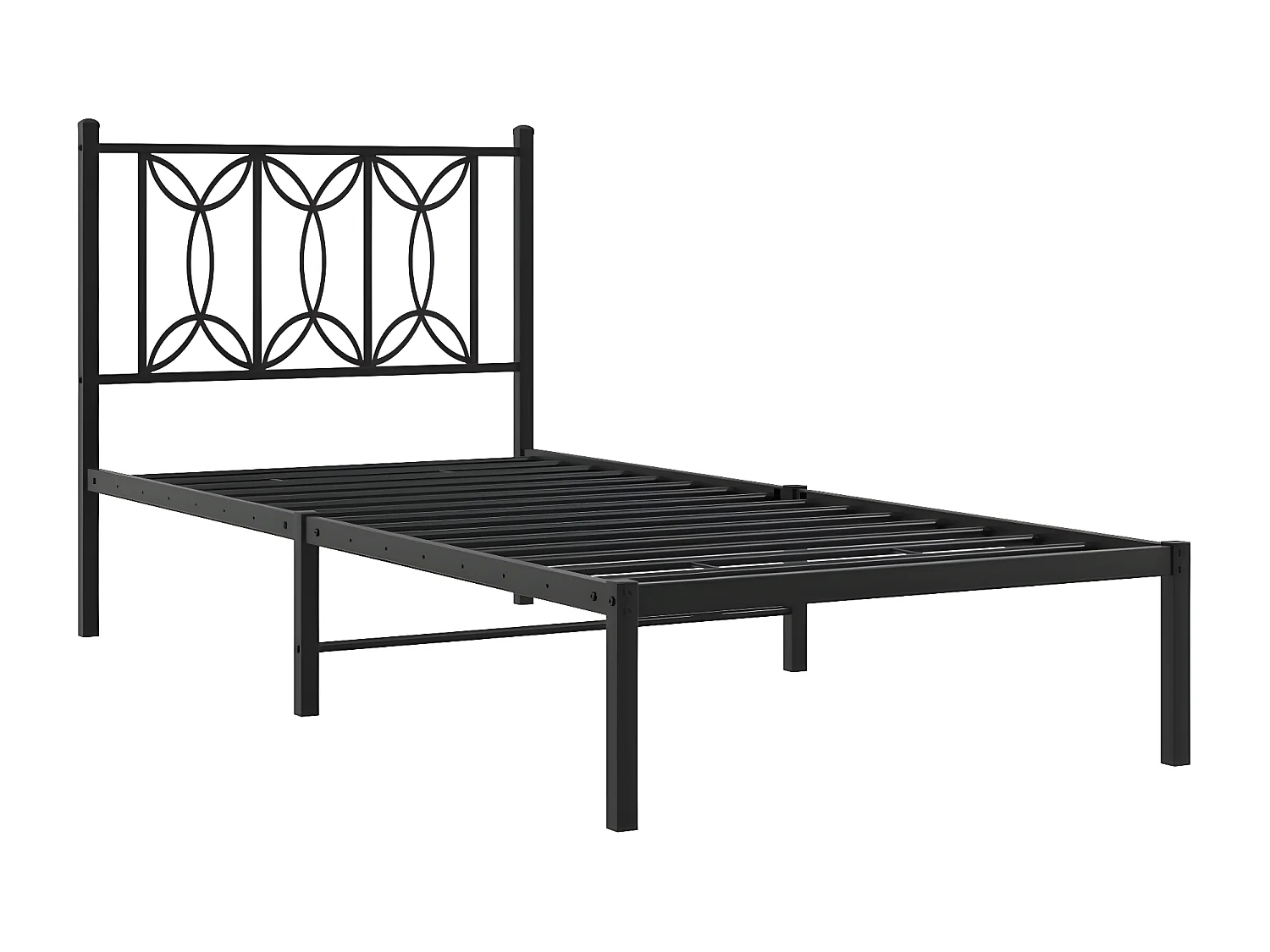 Estrutura de cama com cabeceira 80x200 cm metal preto