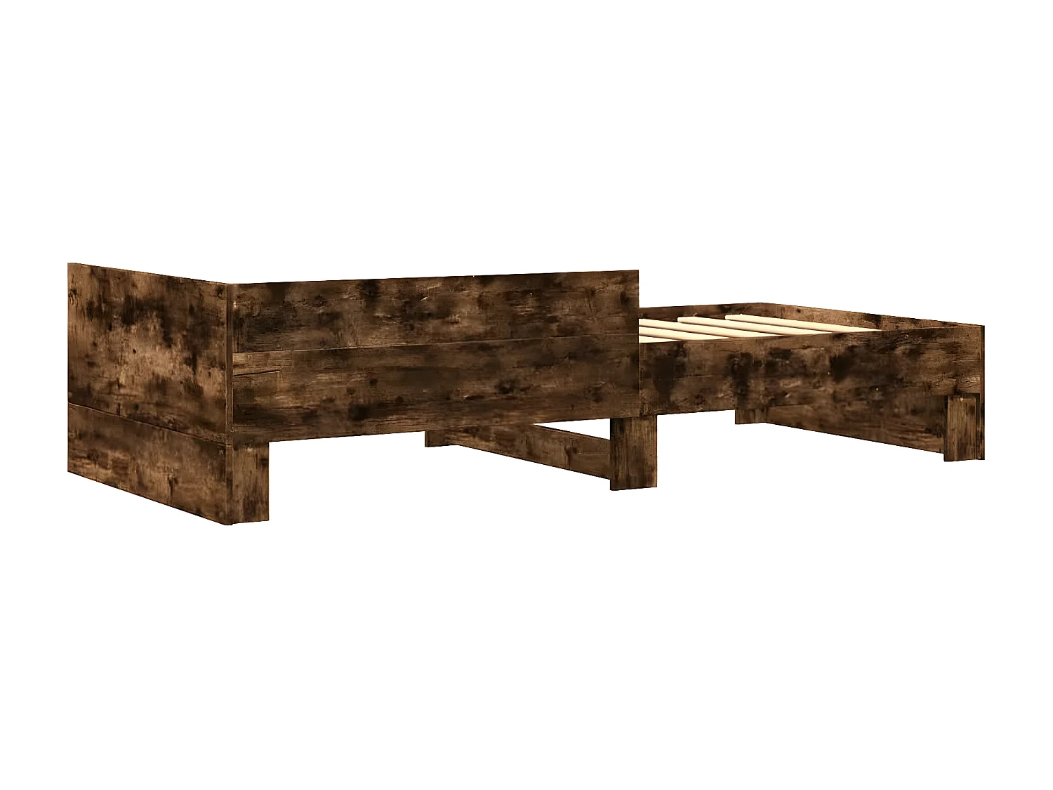 Estrutura cama 90x190 cm derivados de madeira carvalho fumado