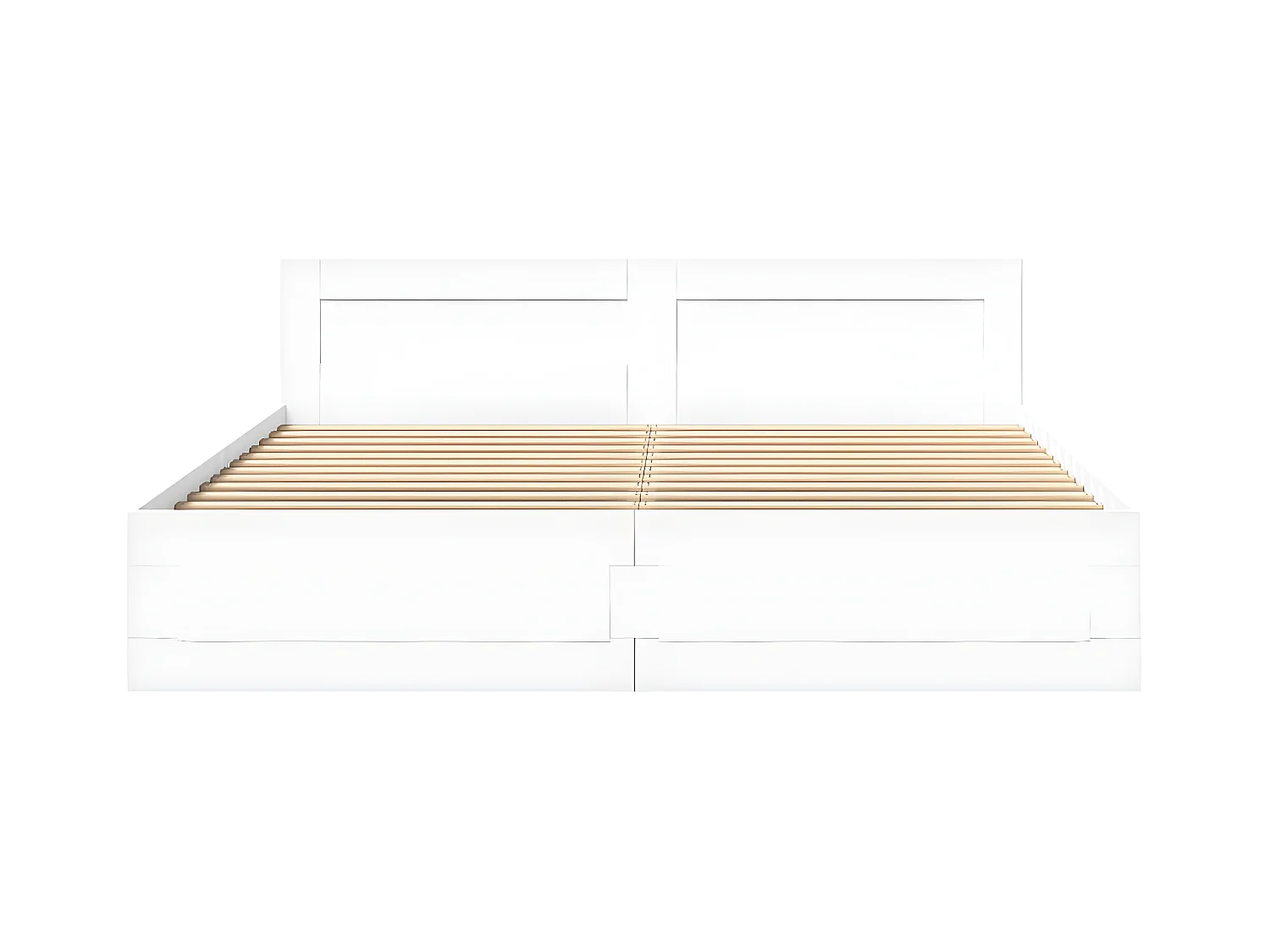 Cadre de lit avec tête de lit blanc 200x200cm bois d'ingénierie