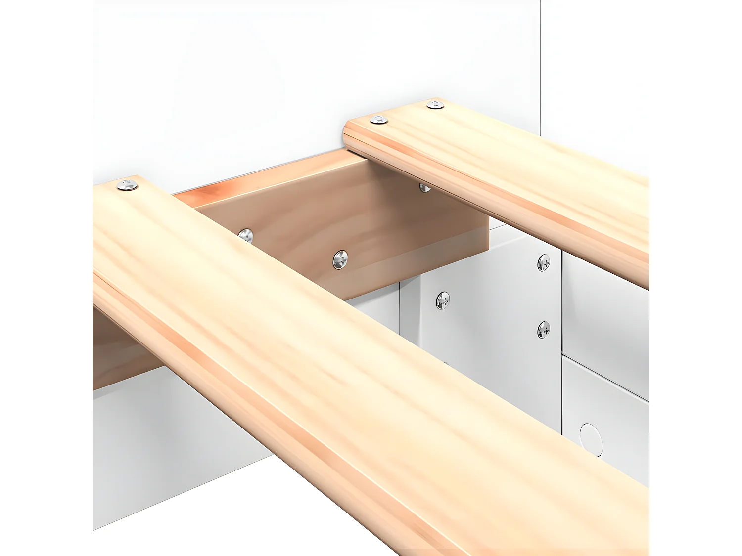 Cadre de lit blanc 75x190 cm bois d'ingénierie