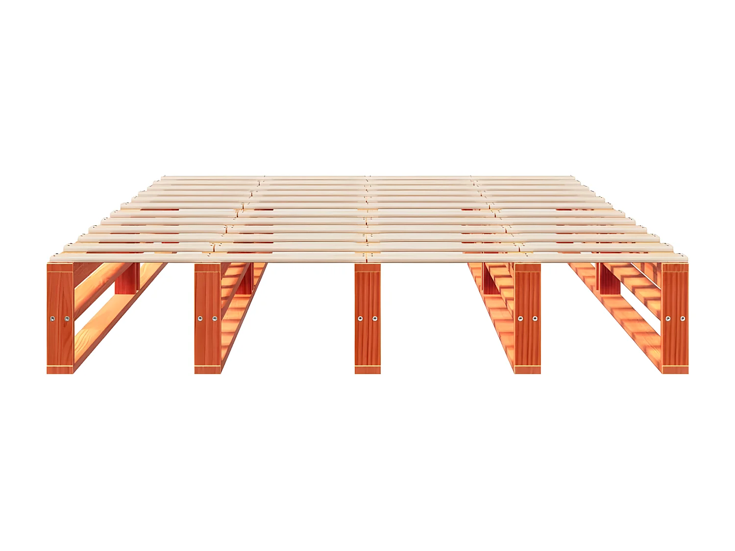 Cama sem colchão 140x190 cm pinho maciço castanho-mel