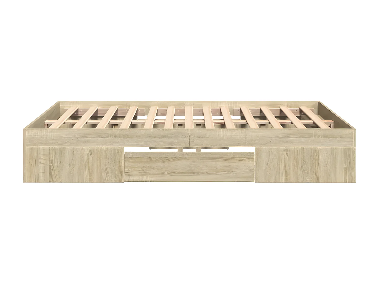 Estrutura de cama 140x190 cm derivados madeira carvalho sonoma