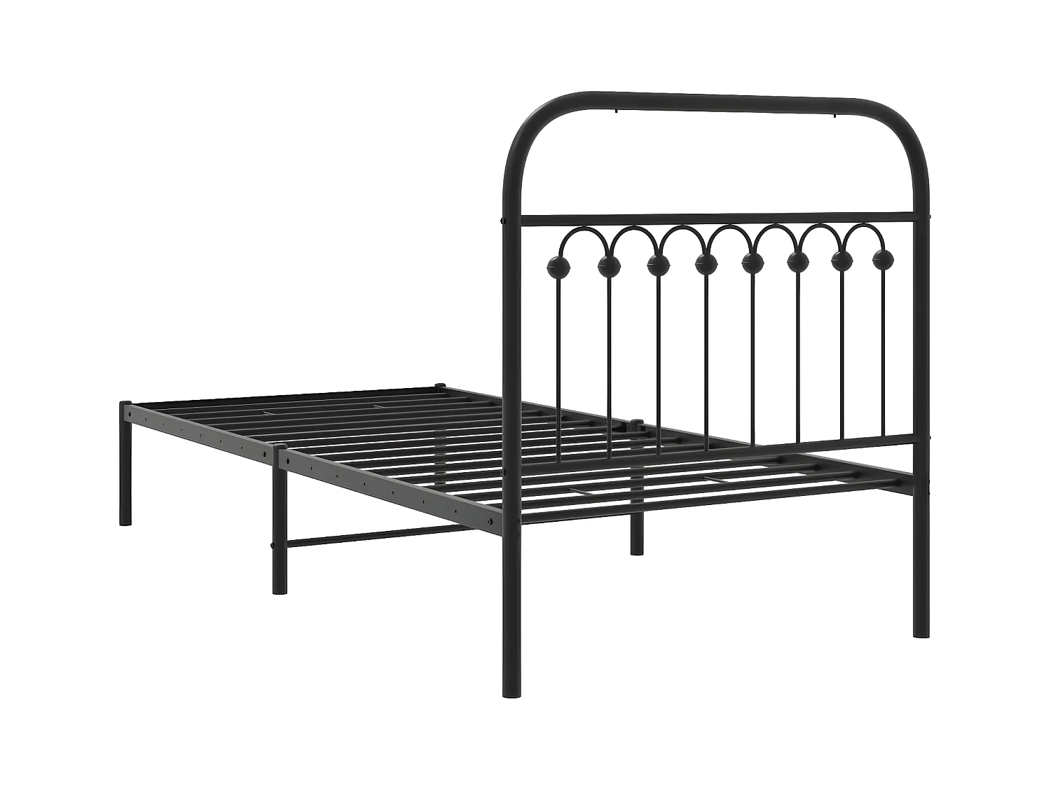 Estructura de cama con cabecero metal negro 90x190 cm