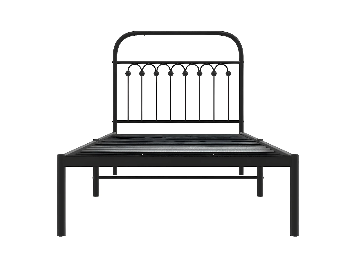 Estructura de cama con cabecero metal negro 90x190 cm