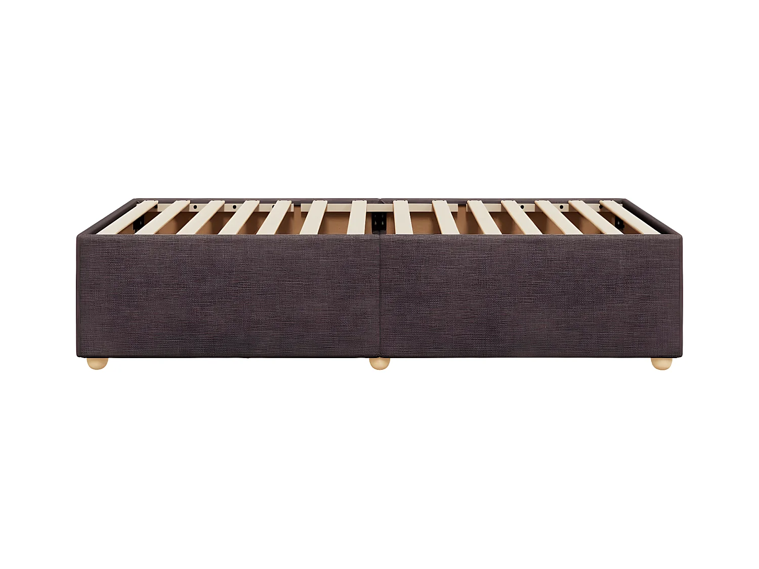 Estrutura de cama 100x200 cm tecido castanho-escuro