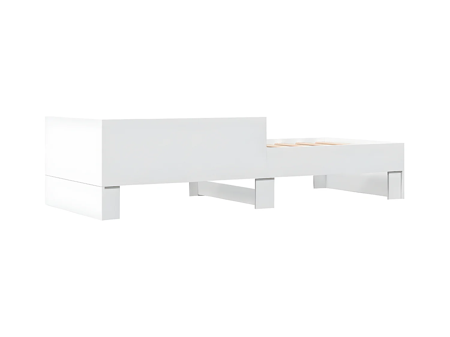 Estrutura de cama 90x190 cm derivados de madeira branco