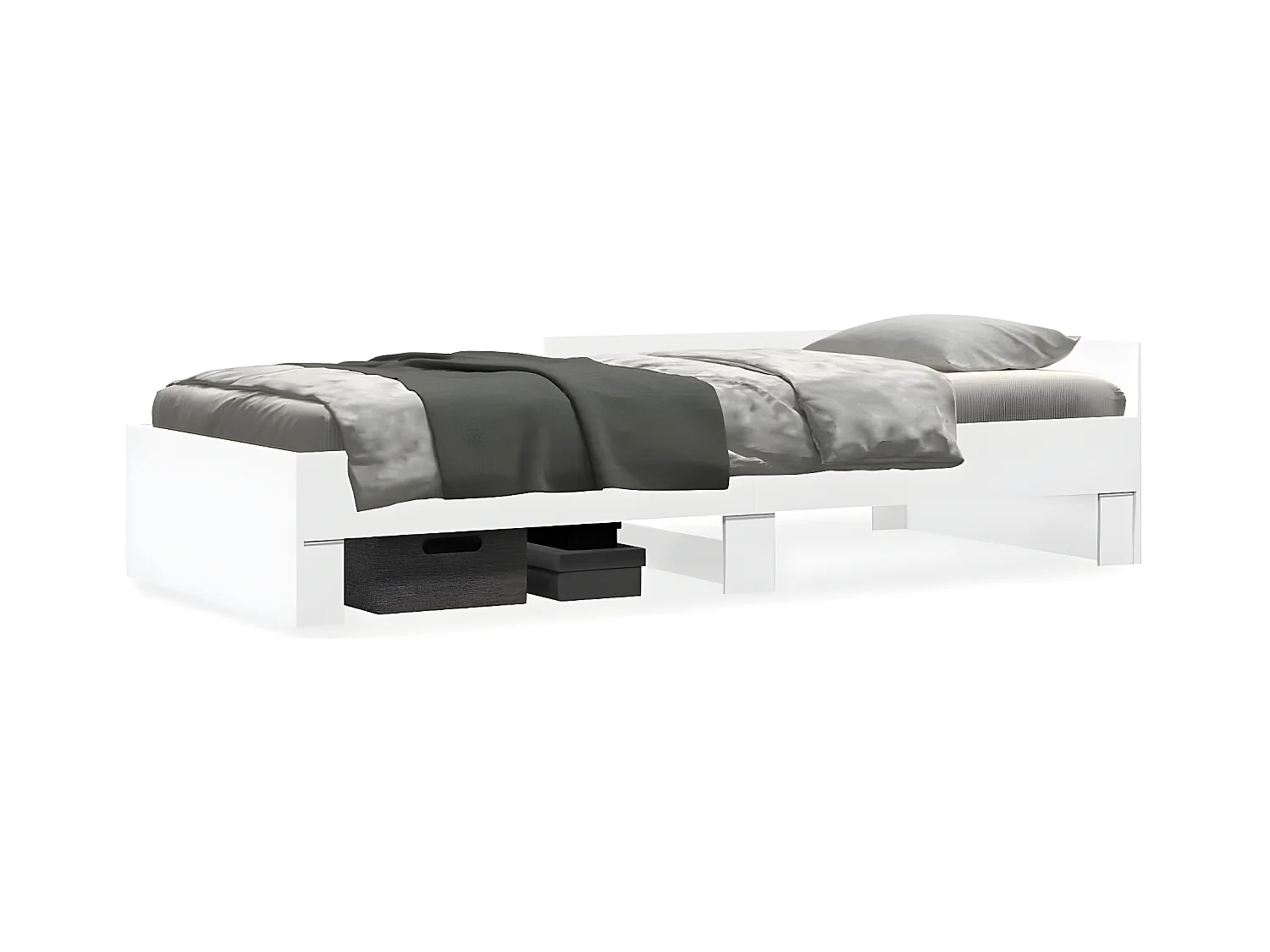 Estrutura de cama 90x190 cm derivados de madeira branco