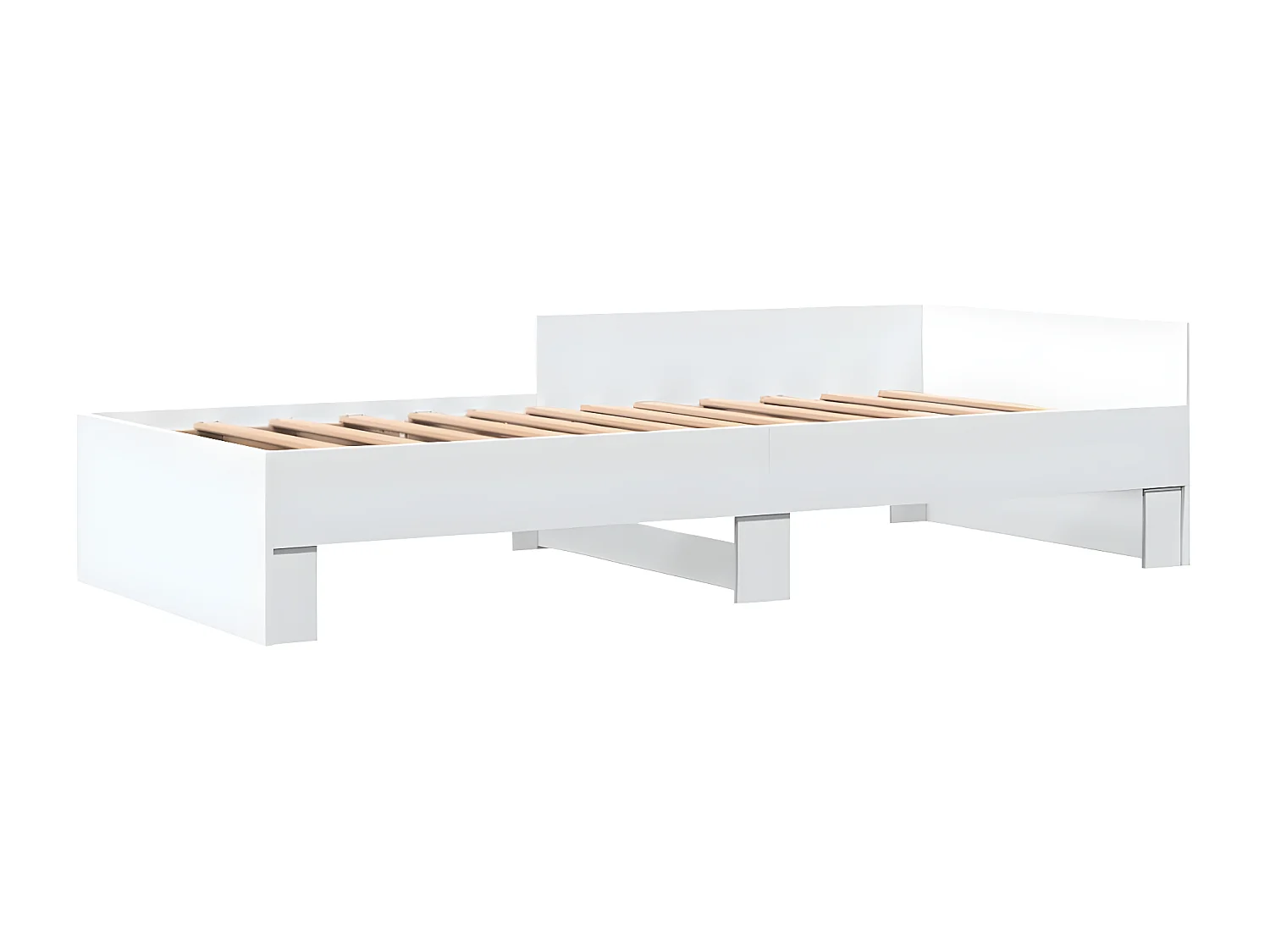 Estructura de cama madera de ingeniería blanca 90x190 cm