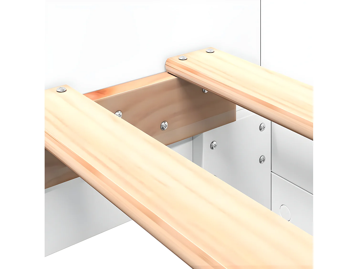 Estructura de cama madera de ingeniería blanca 90x190 cm