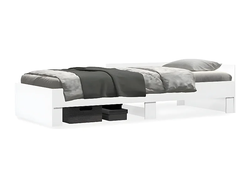 Estructura de cama madera de ingeniería blanca 90x190 cm