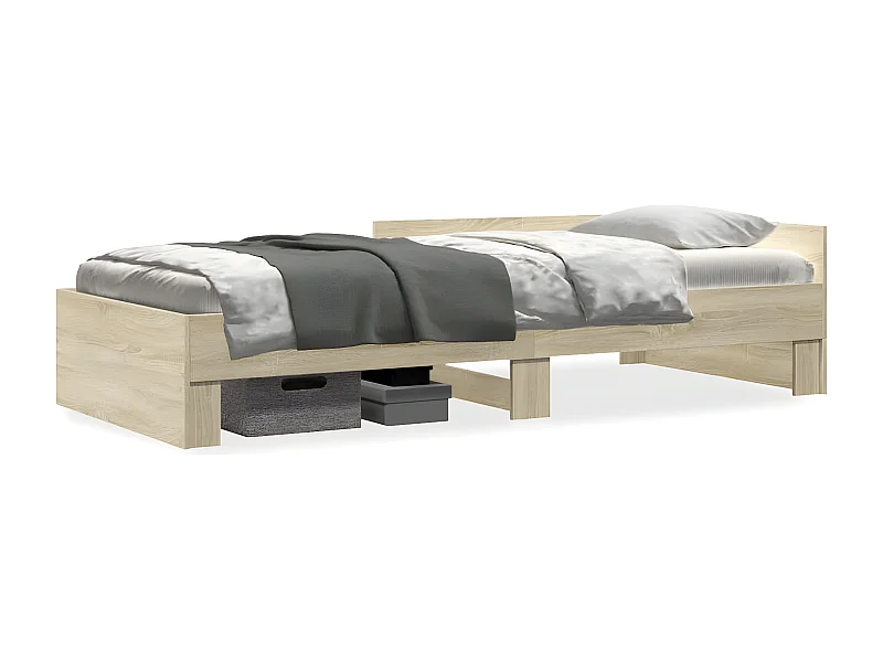 Cadre de lit chêne sonoma 90x190 cm bois d'ingénierie