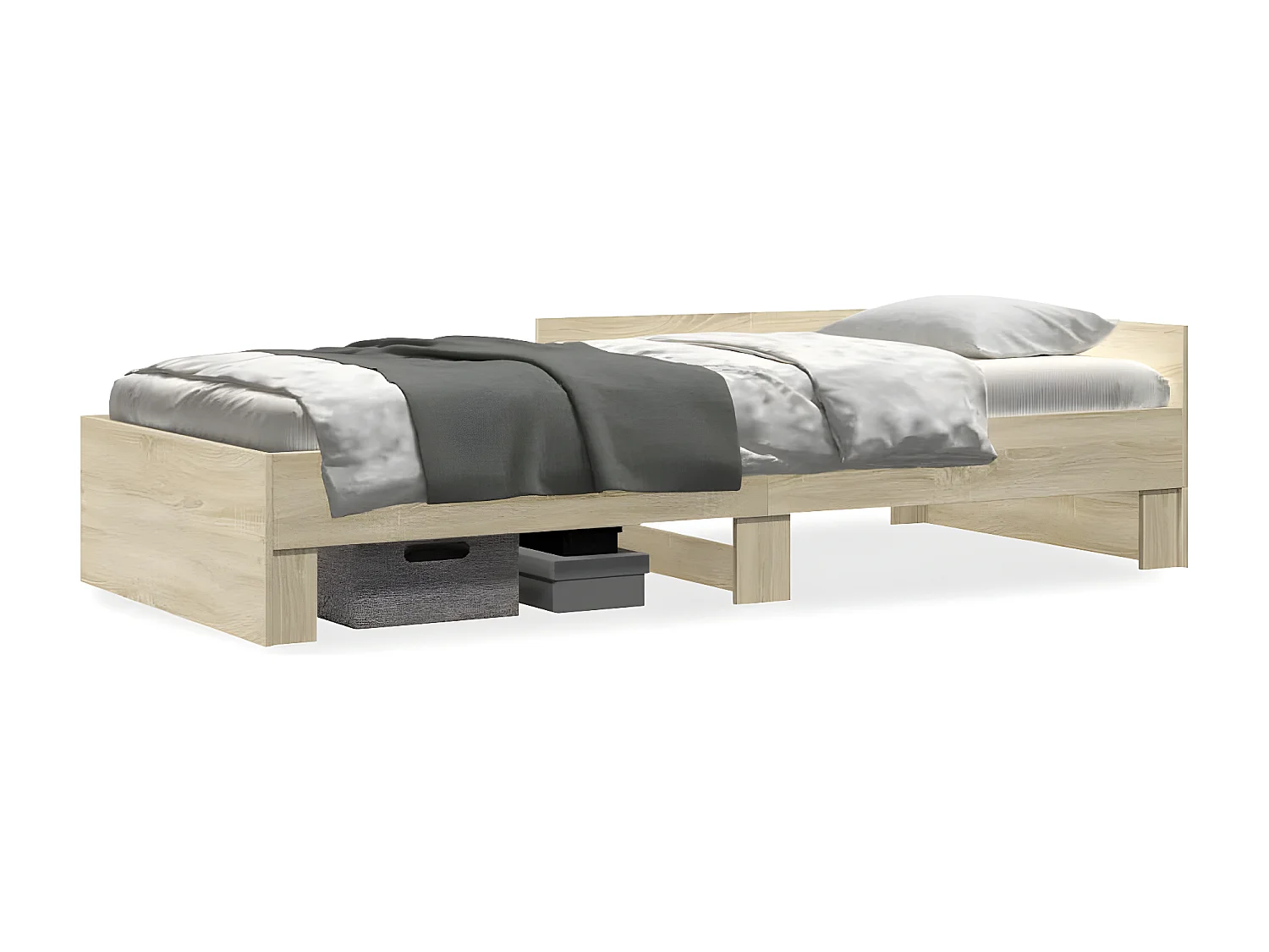 Cadre de lit chêne sonoma 90x190 cm bois d'ingénierie