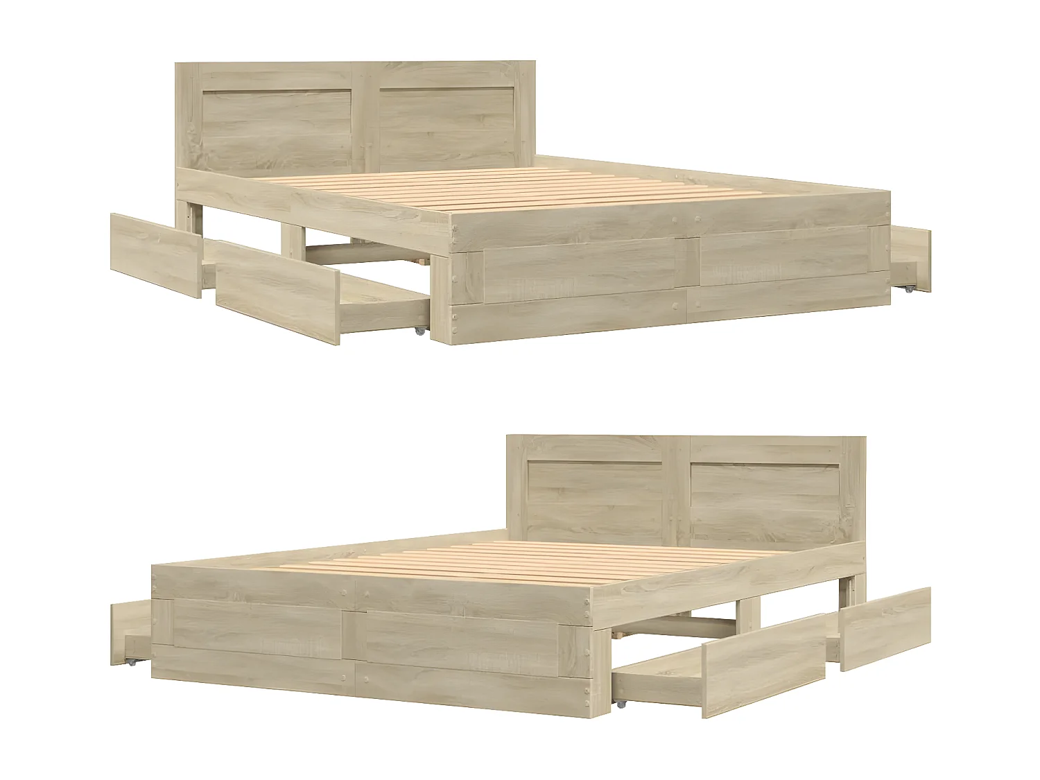 Cama con cabecero madera de ingeniería roble Sonoma 120x190 cm