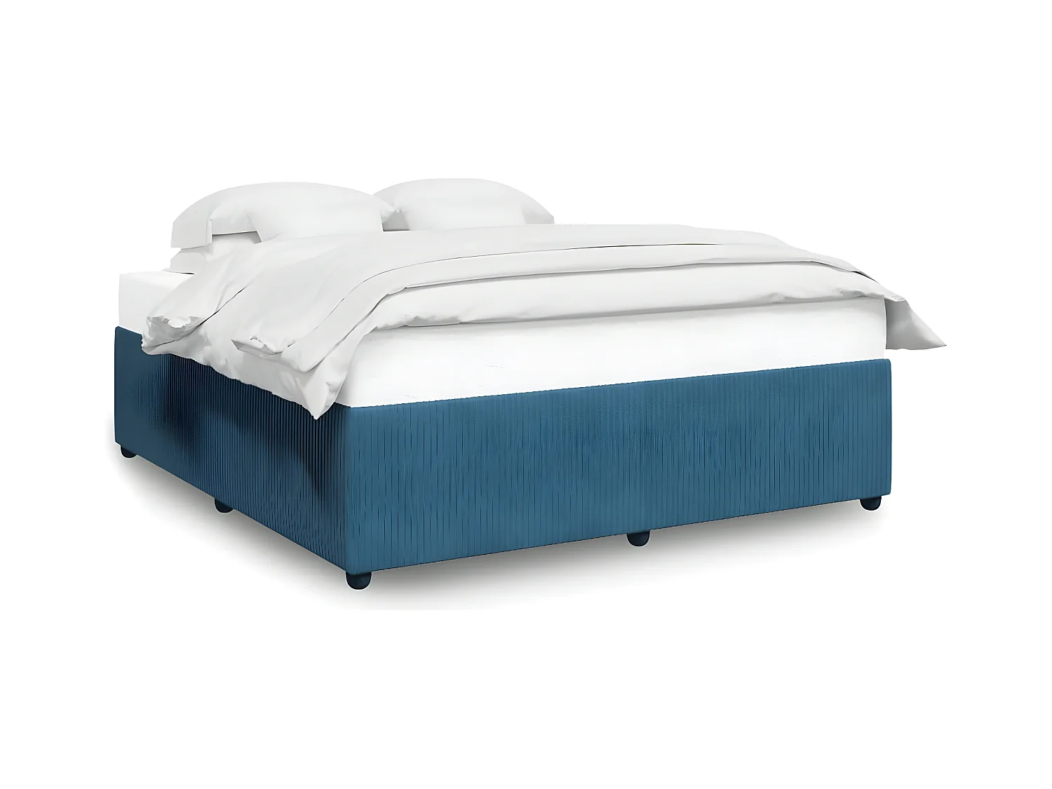 Cadre de lit bleu 200x200 cm velours