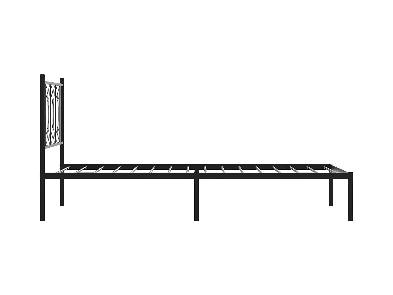 Estrutura de cama com cabeceira 90x200 cm metal preto